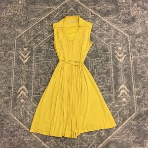 Pleated Yellow Dress